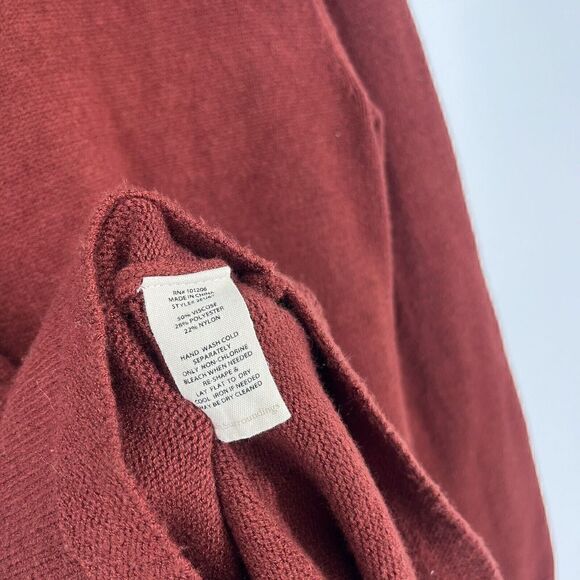 Soft Surroundings Sweater Size Medium Priscilla Burgundy Boho Cable Knit Tunic - Picture 6 of 6